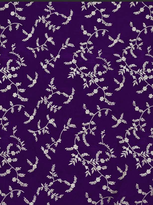 Purple Embroidered Crepe Sharara Set - Indya