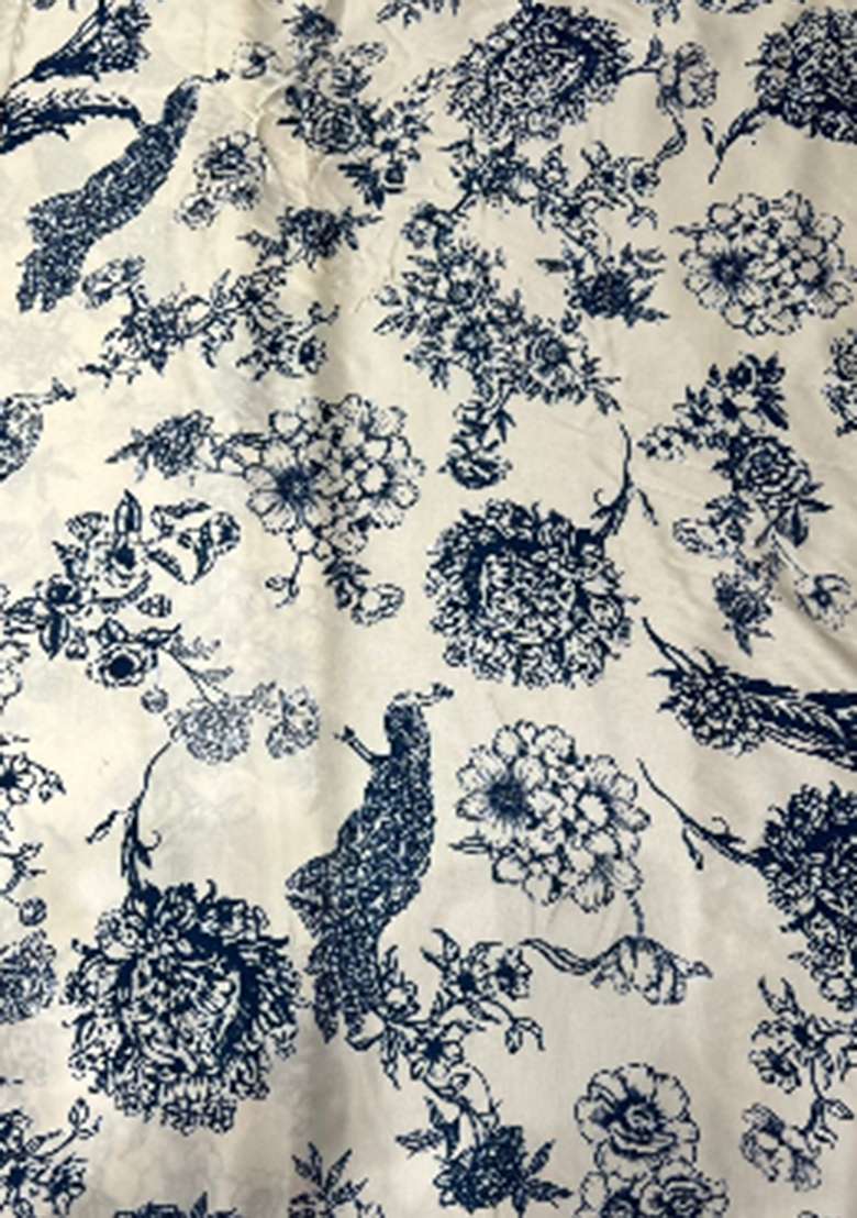 Royal Blue Floral Print Satin Sharara Set - Indya