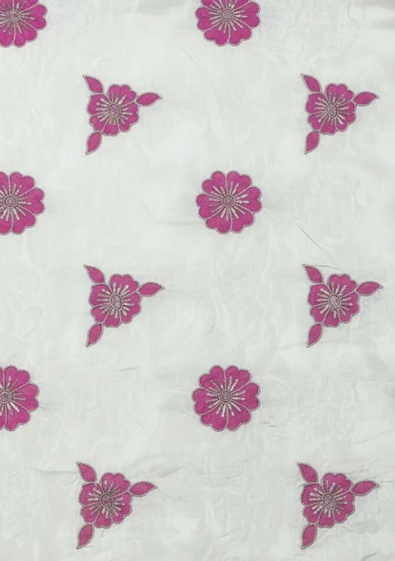 Rani Pink Embroidered Crepe Sharara Set - Indya