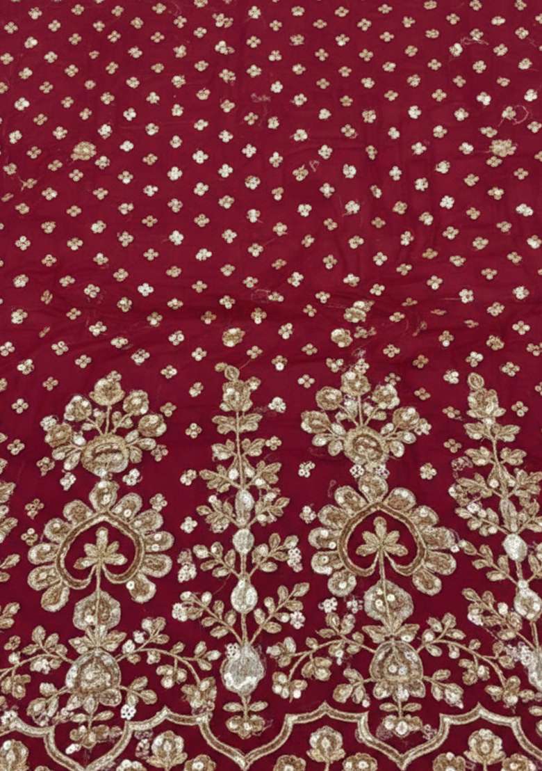 Maroon Chinon Sharara Set - Indya