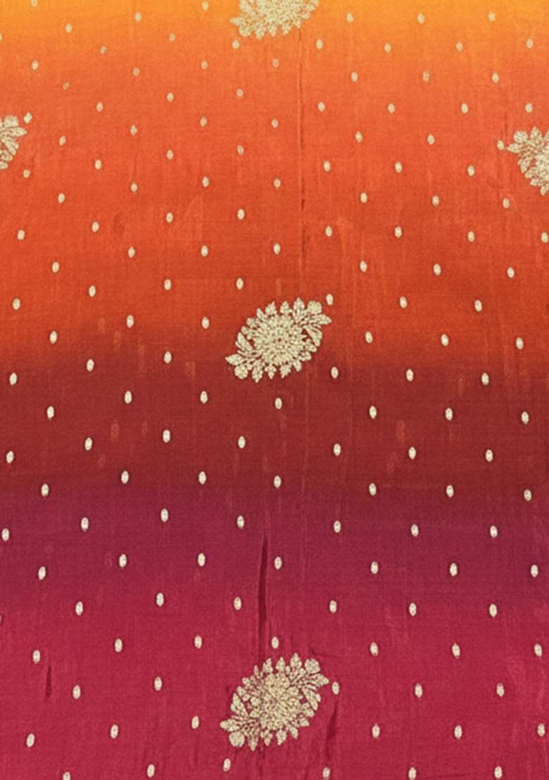 Red Tie And Dye Crepe Straight Kurta Set - Indya