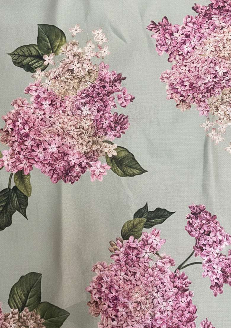 Grey Floral Print Georgette Kaftan Set - Indya