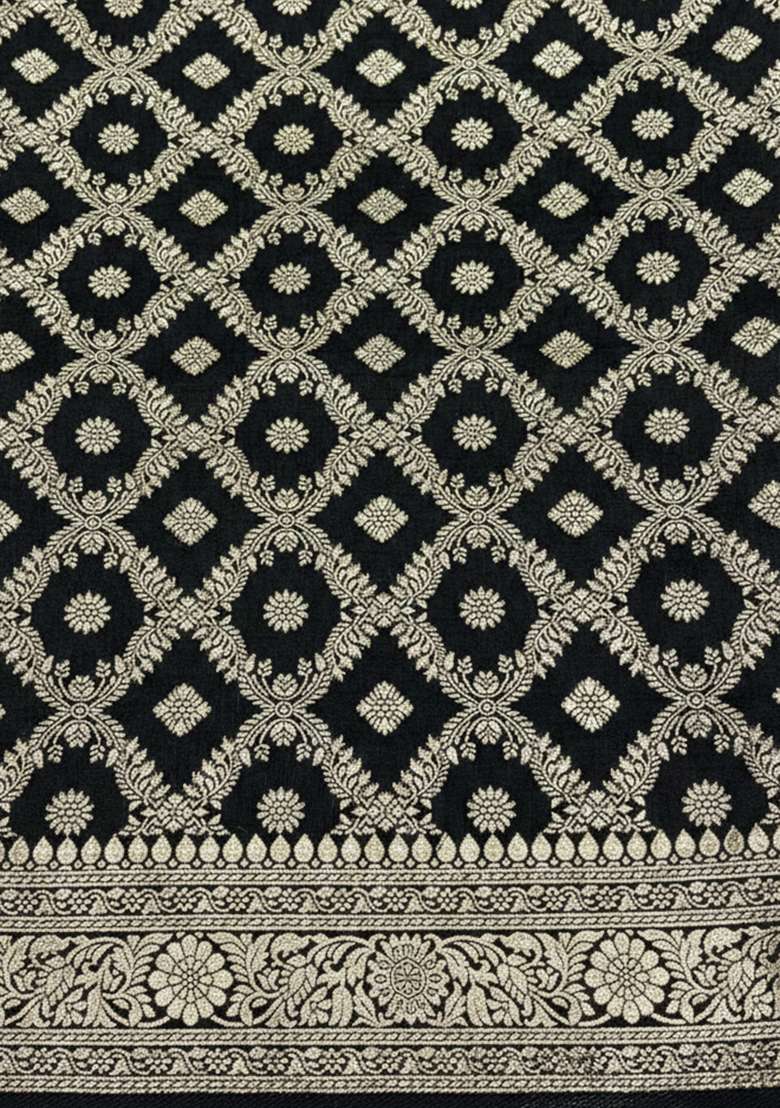 Black Silk Sharara Set - Indya