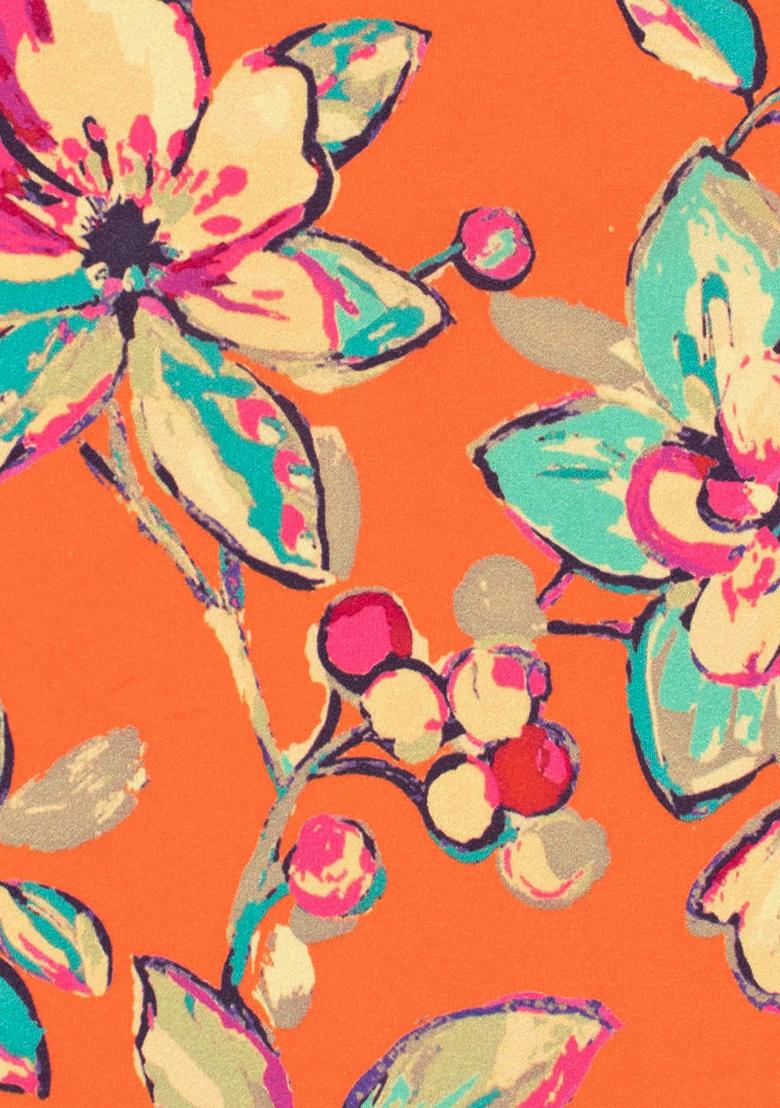 Orange Floral Print Crepe Sharara Set - Indya