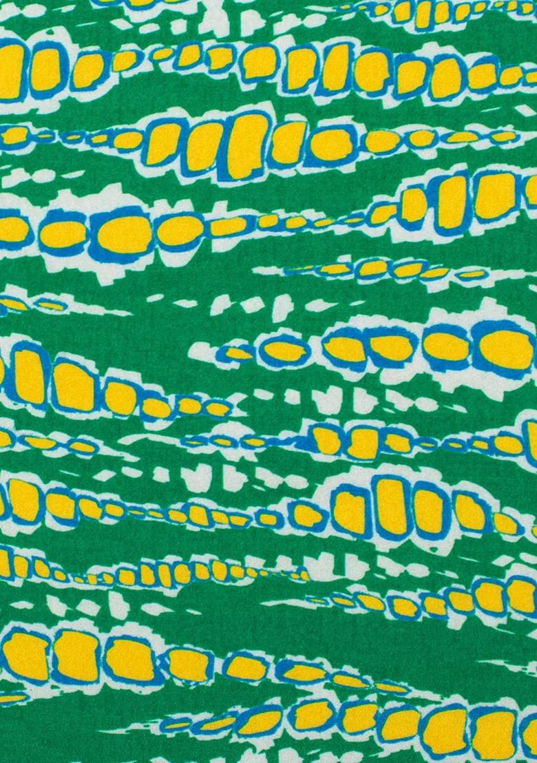 Emerald Green Floral Print Crepe Sharara Set - Indya