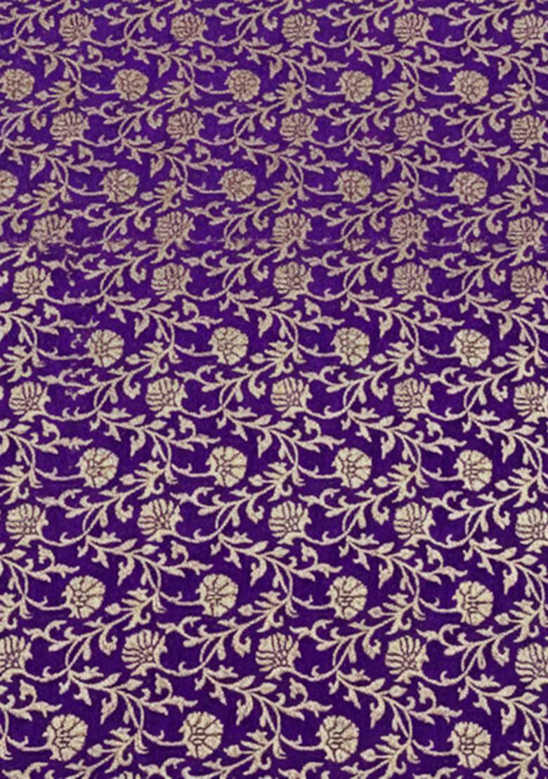 Purple Silk Anarkali With Dupatta - Indya