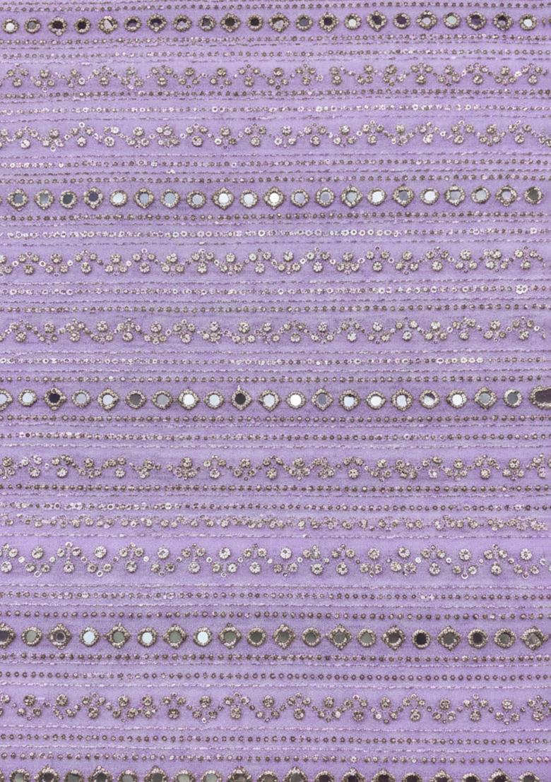 Lavender Embroidered Georgette Sharara Set - Indya