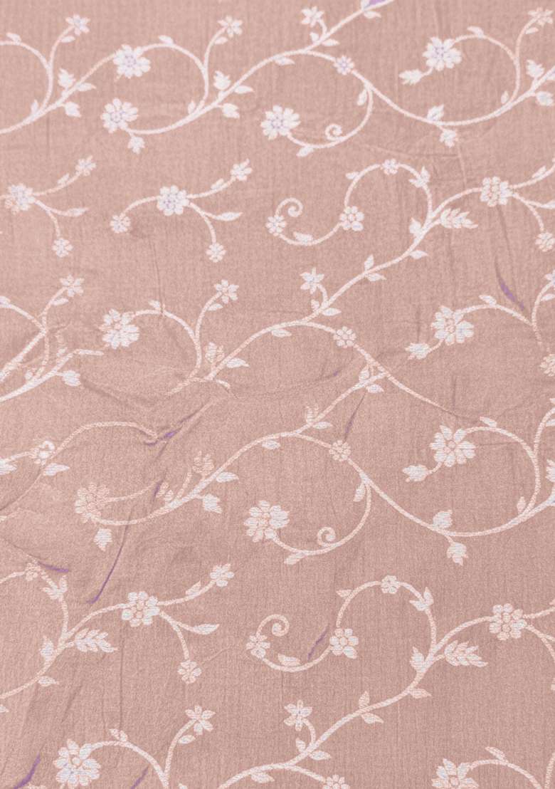 Peach Chikankari Tissue Straight Kurta Set - Indya