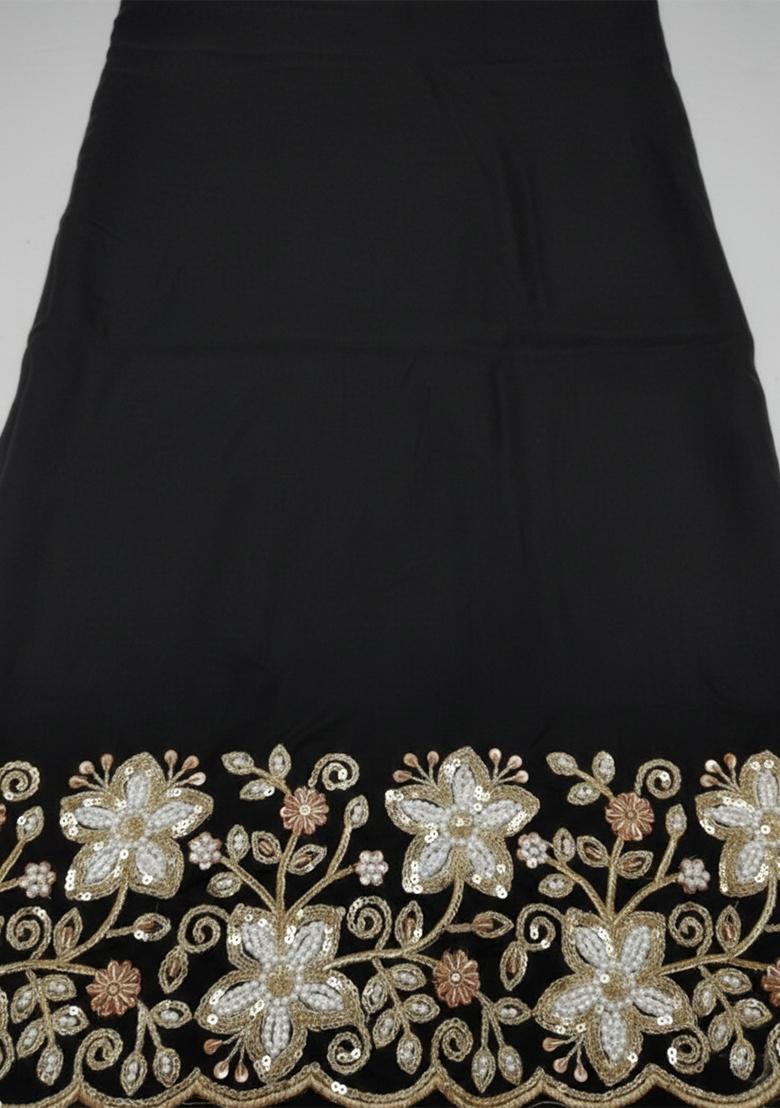 Black Embellished Crepe Sharara Set - Indya