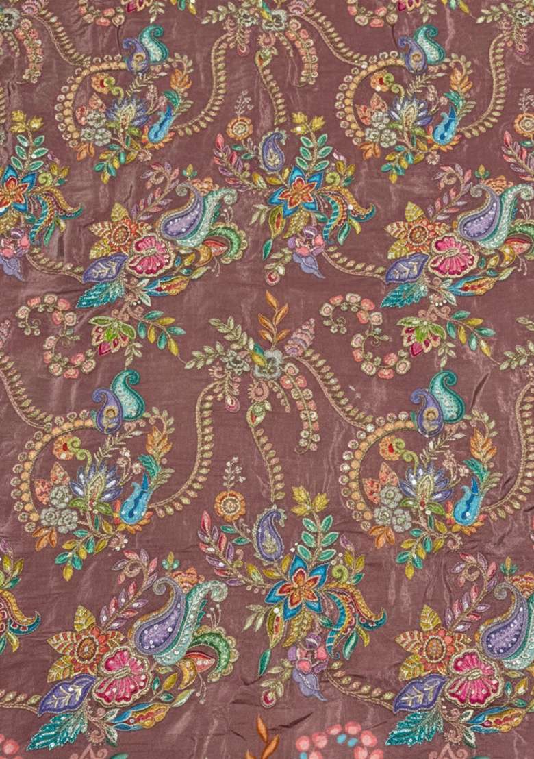 Plum Embroidered Crepe Sharara Set - Indya
