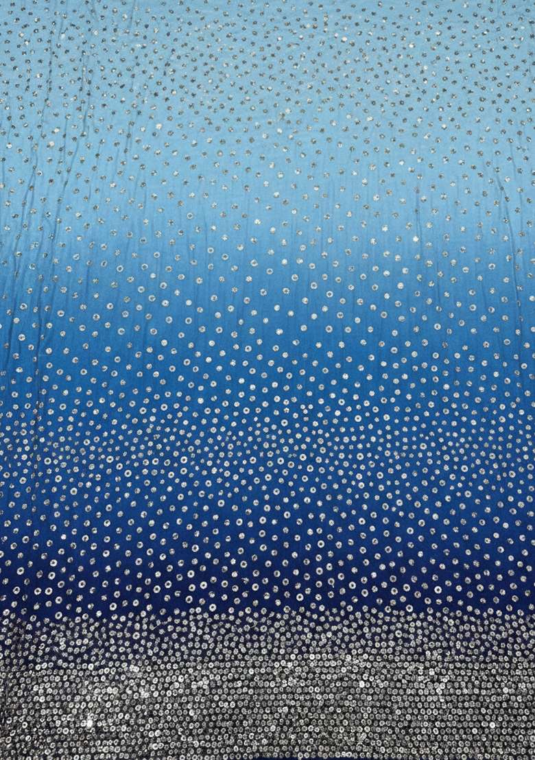 Royal Blue Sequin Tissue Sharara Set - Indya