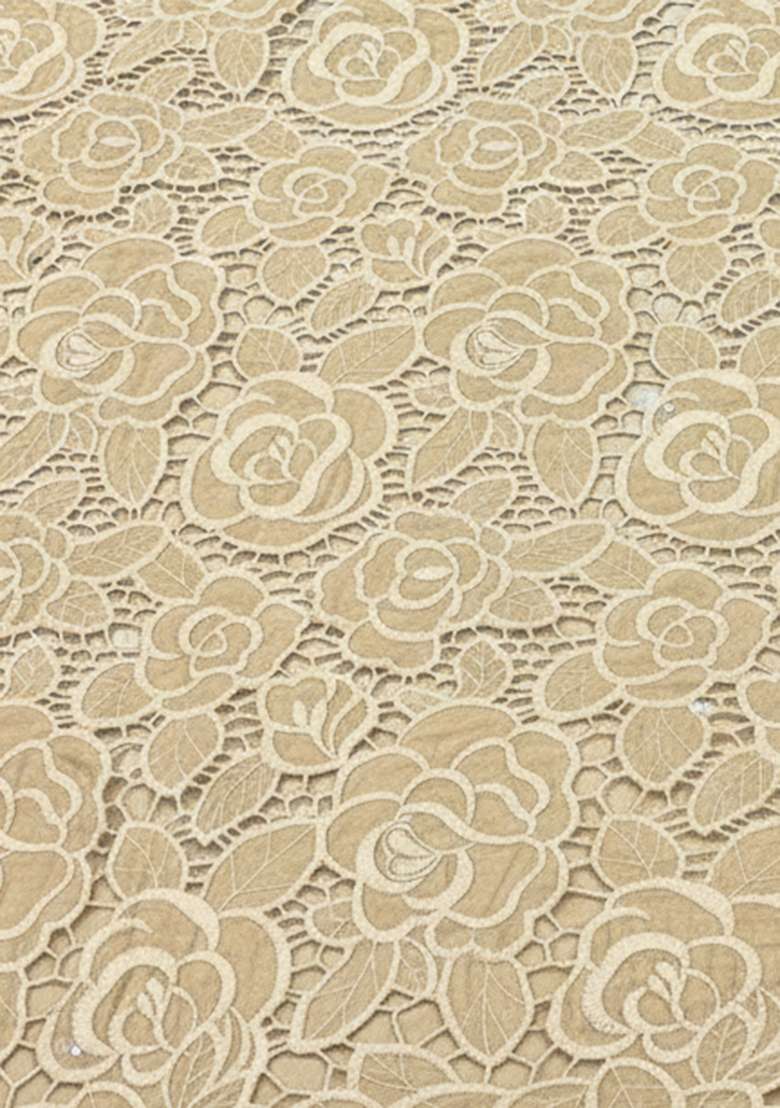 Light Beige Embroidered Crepe Sharara Set - Indya
