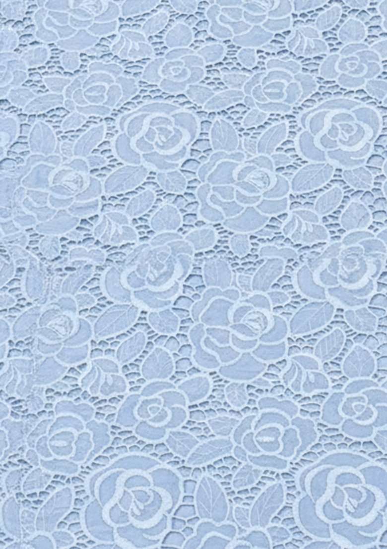 Powder Blue Embroidered Crepe Sharara Set - Indya