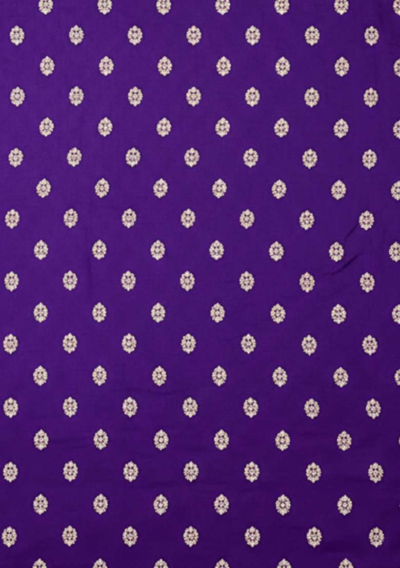 Purple Printed Silk Blend Straight Kurta Set - Indya