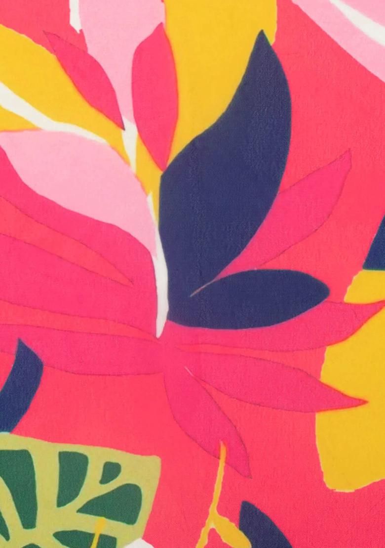 Pink Floral Print Georgette Sharara Set - Indya