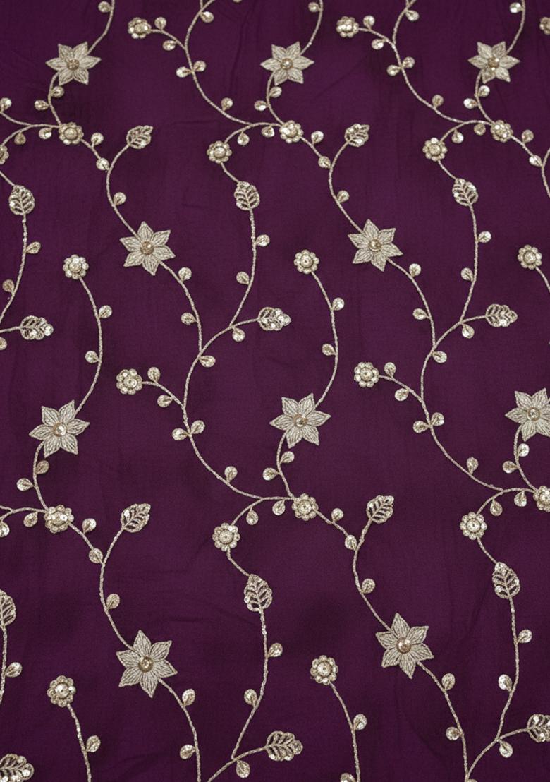 Purple Sequin Crepe Sharara Set - Indya