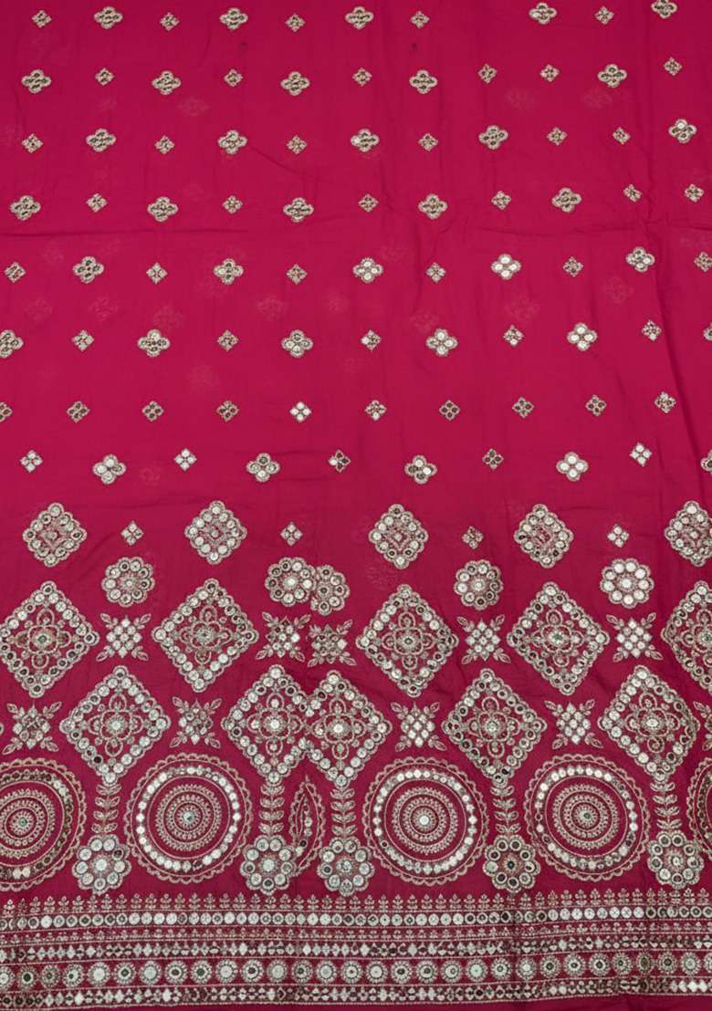 Rani Pink Embroidered Georgette Sharara Set - Indya