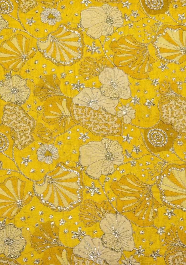 Yellow Floral Print Crepe Sharara Set - Indya