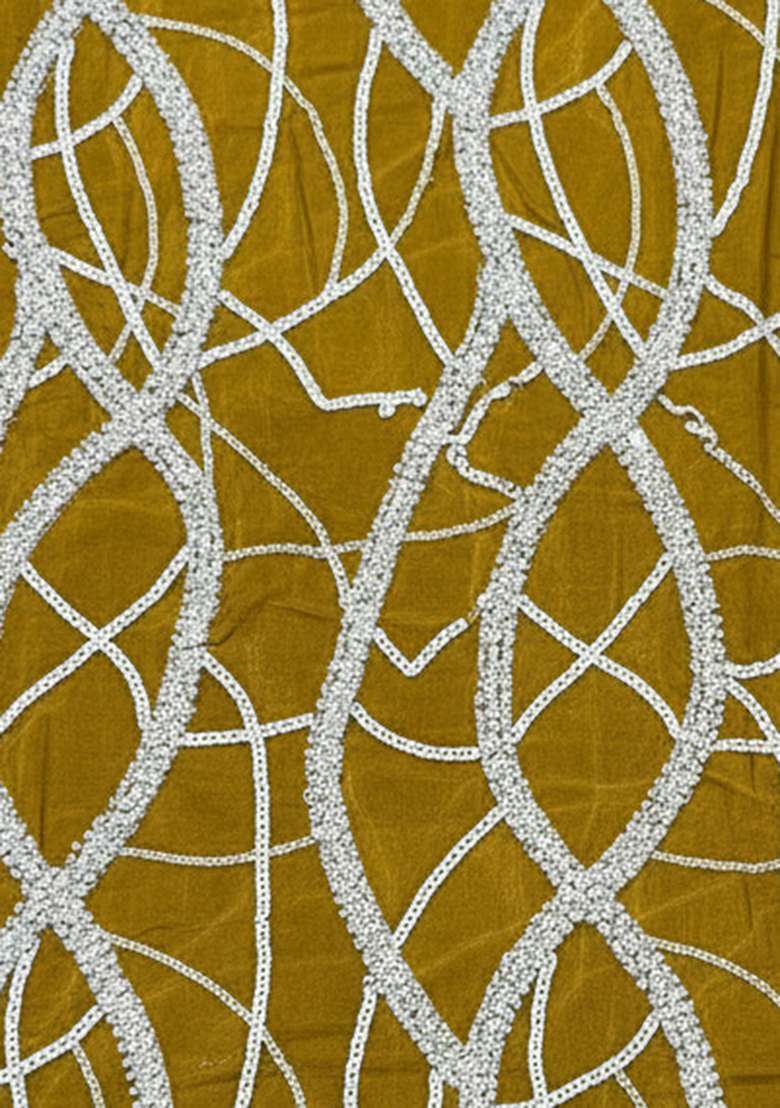 Mustard Embroidered Crepe Sharara Set - Indya