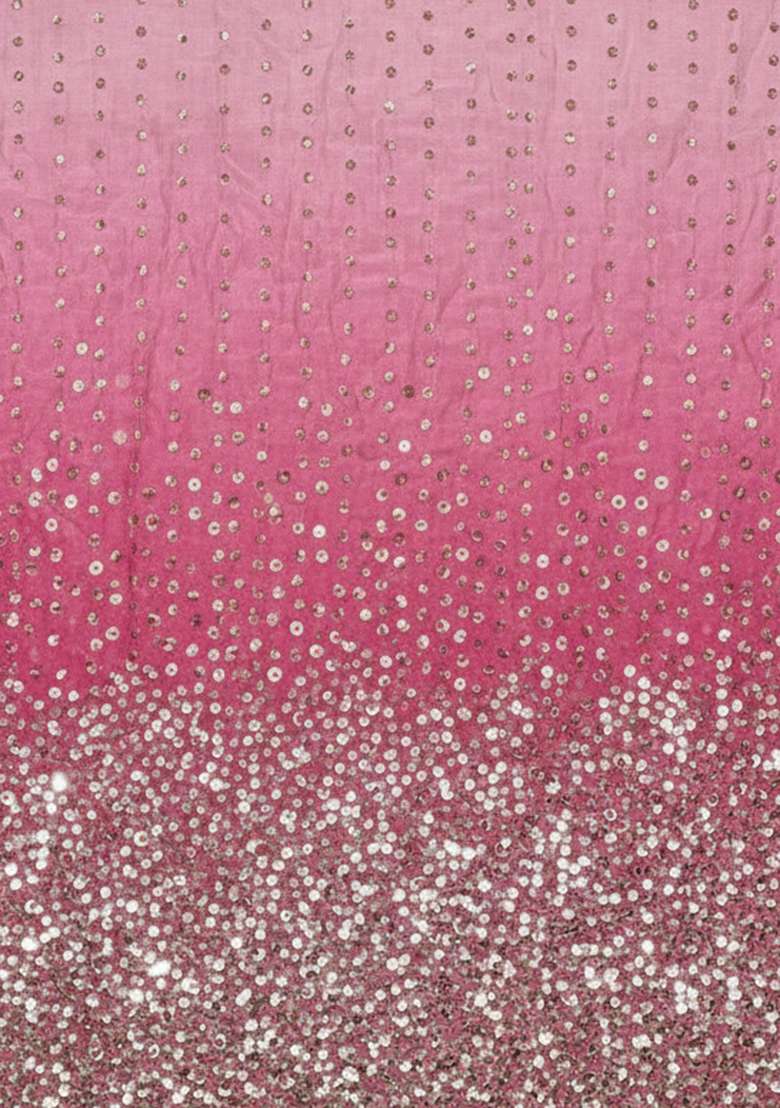 Pink Sequin Work Tissue Straight Kurta Set - Indya