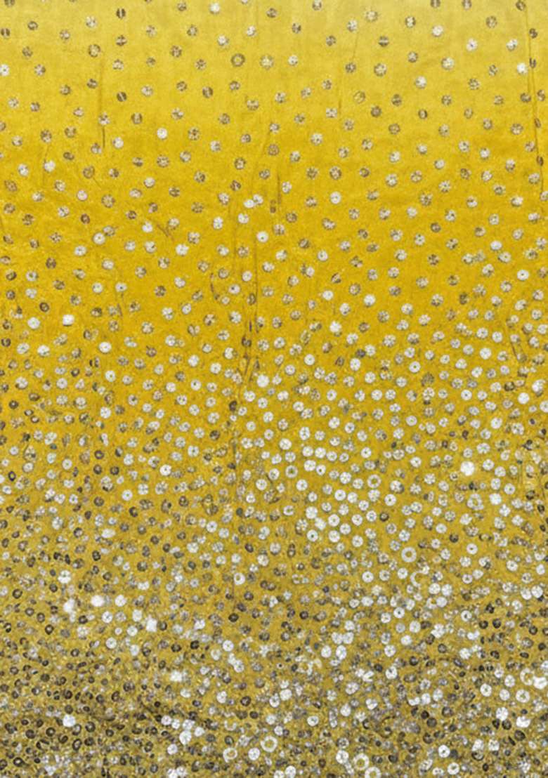Yellow Sequin Work Tissue Straight Kurta Set - Indya