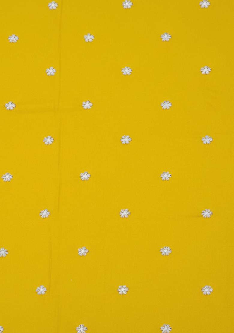 Yellow Printed moss Anarkali With Dupatta - Indya