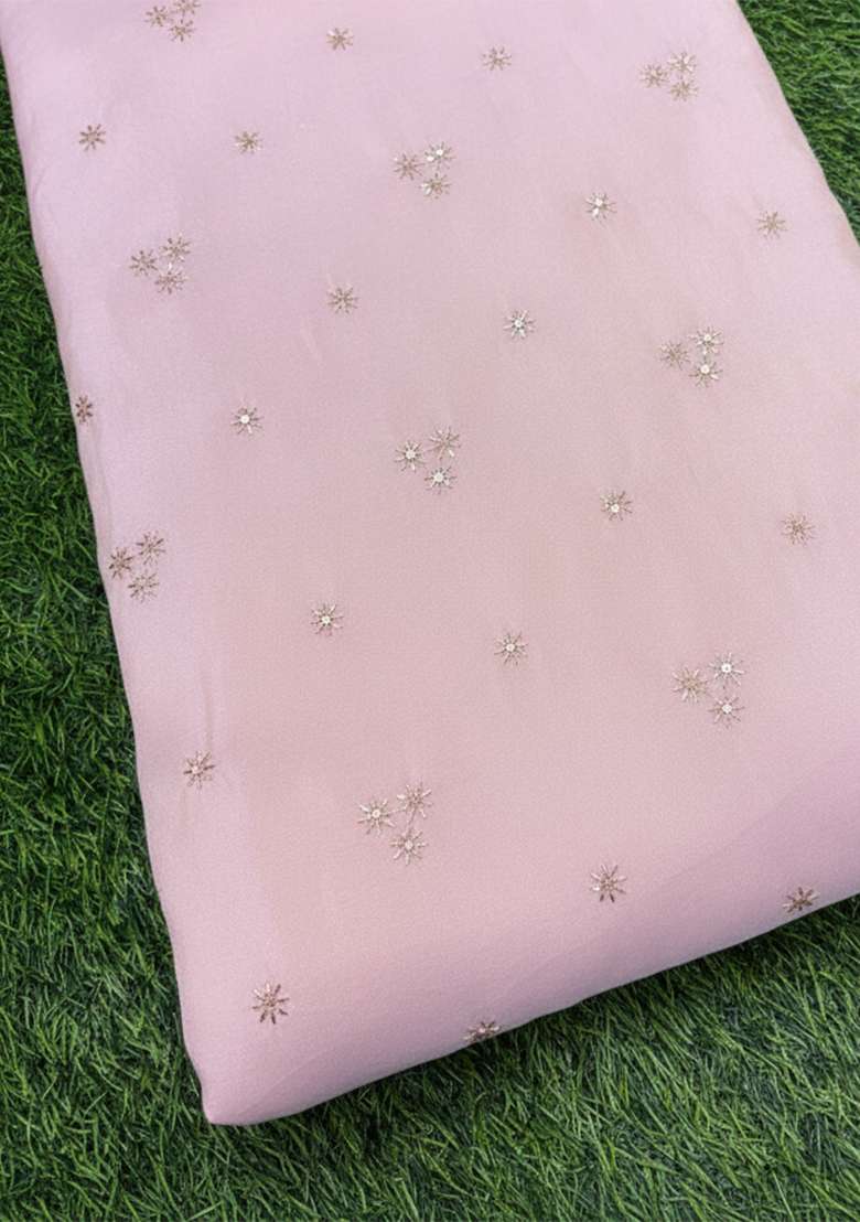 Baby Pink Embroidered Silk Anarkali Set  - Indya