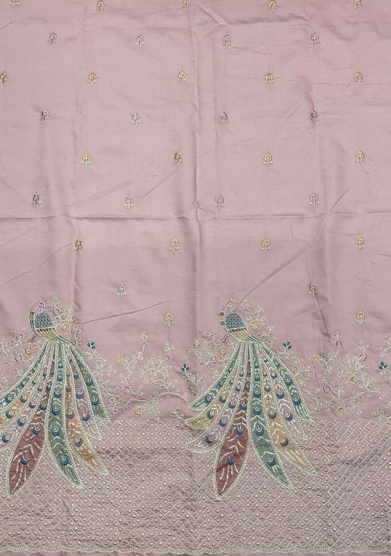 Blush Pink Embroidered Silk Anarkali Set - Indya