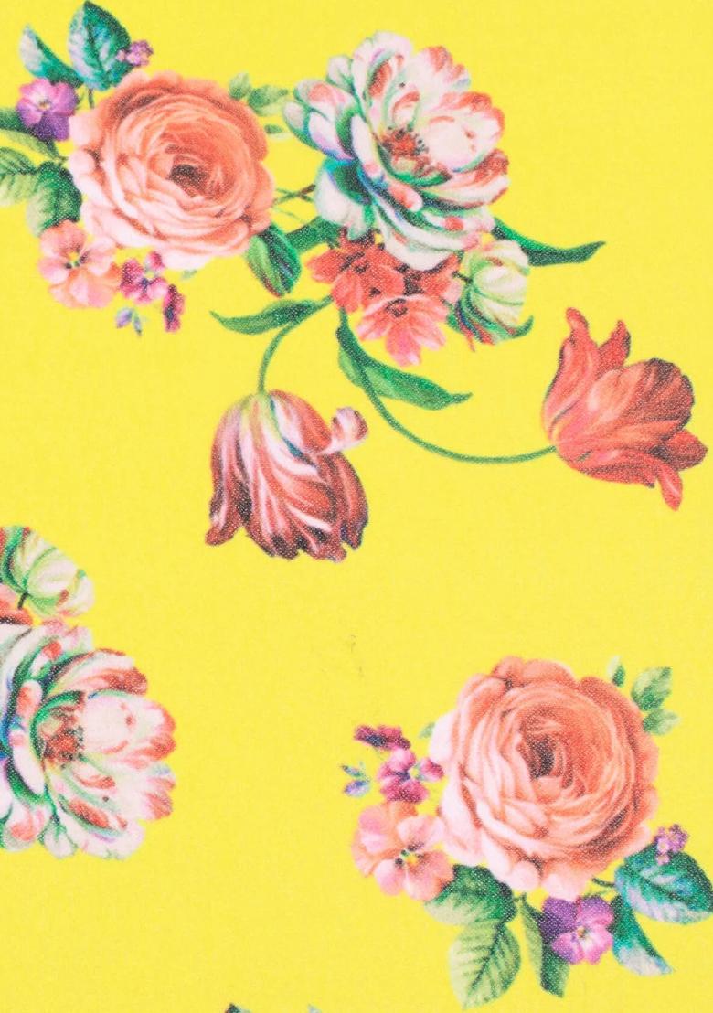 Light Yellow Floral Print Georgette Sharara Set - Indya