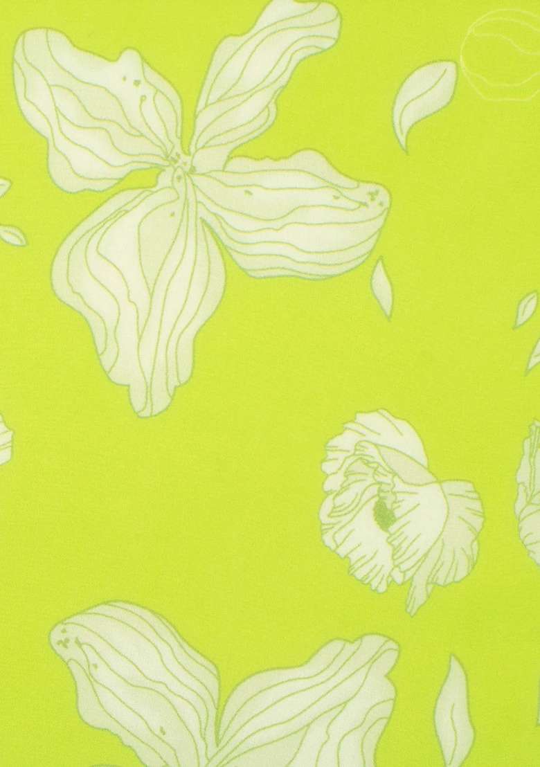 Lime Green Floral Print Georgette Sharara Set - Indya