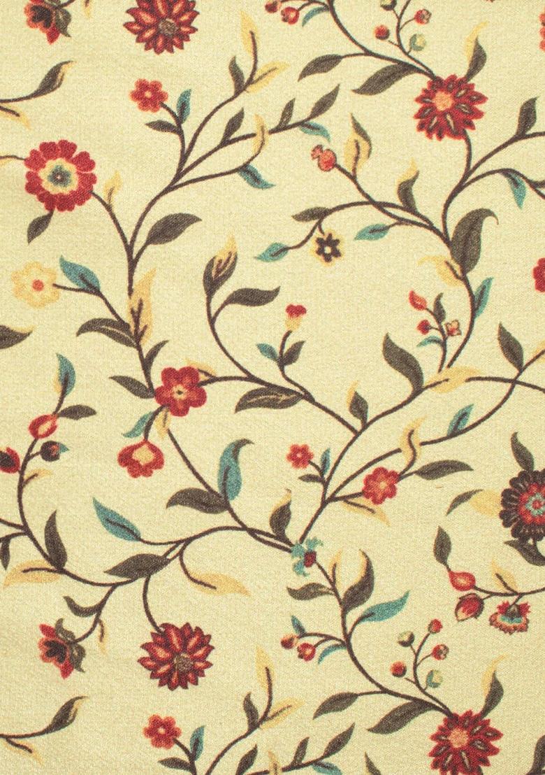 Cream Floral Print Silk Sharara Set - Indya