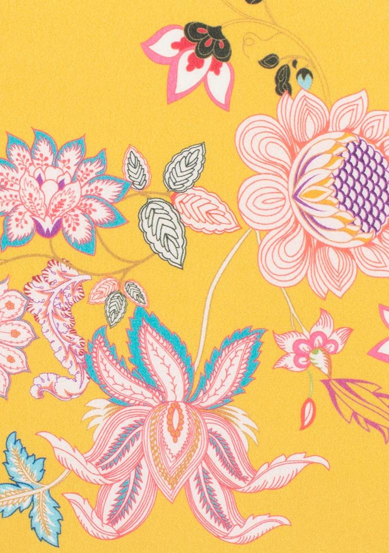 Yellow Floral Print Silk Sharara Set - Indya