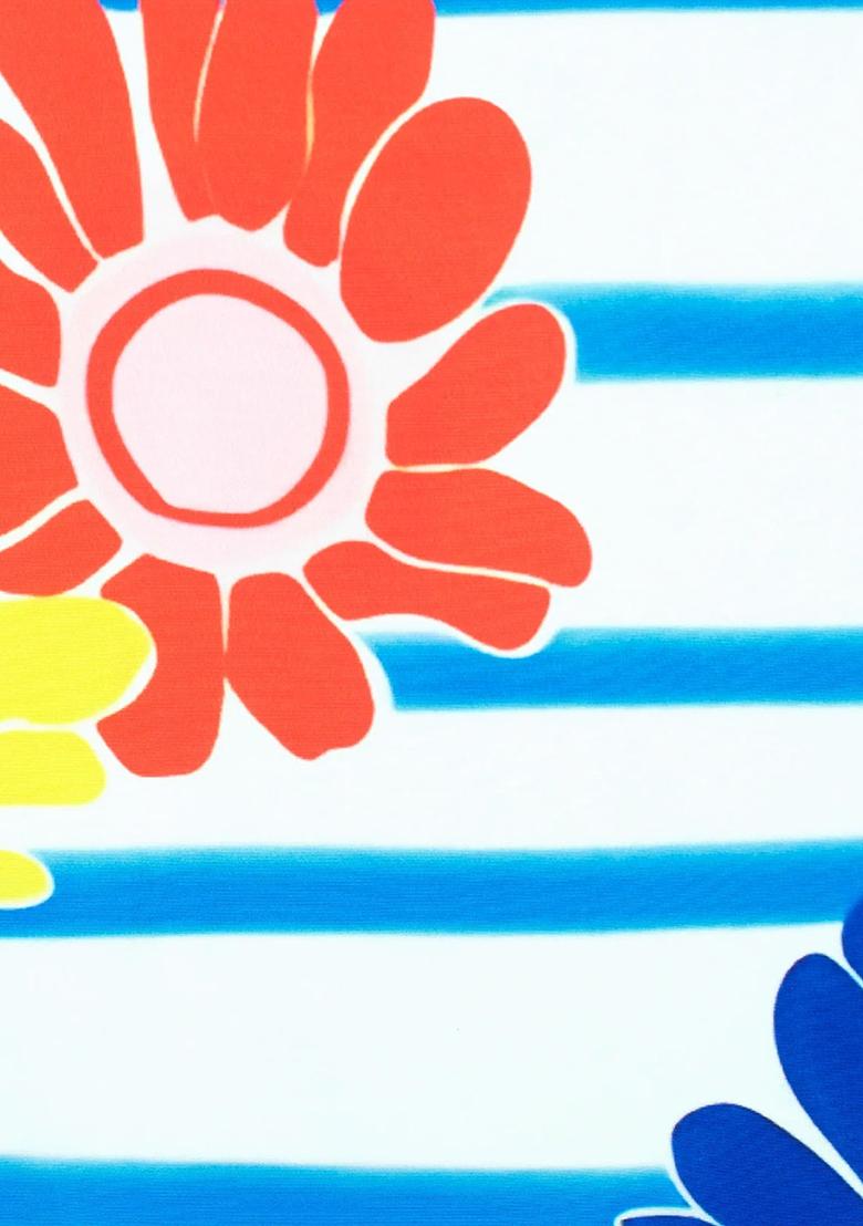 Blue Floral Print Silk Sharara Set - Indya