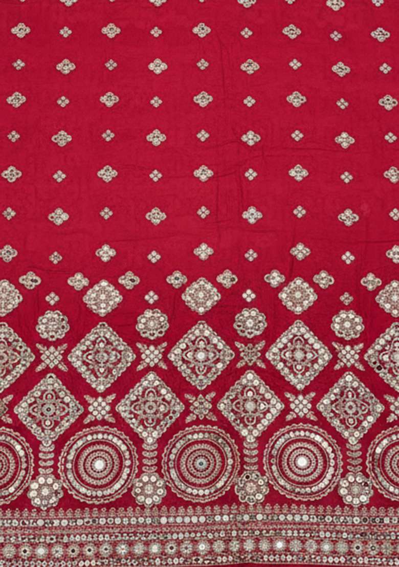 Rani Pink Embroidered Georgette Sharara Set - Indya