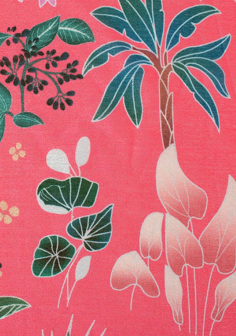 Blush Pink Floral Print Chinon Sharara Set - Indya