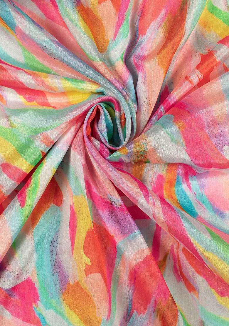 Soft Pink Abstract Print Chinon Sharara Set - Indya