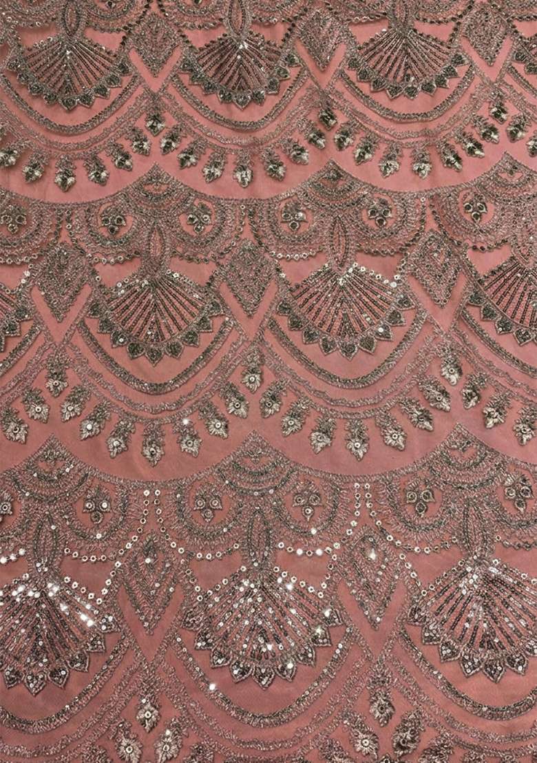 Blush Pink Embroidered Net Sharara Set - Indya