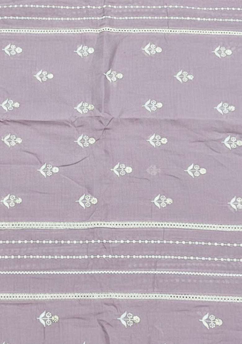 Lavender Embroidered Chanderi Sharara Set - Indya