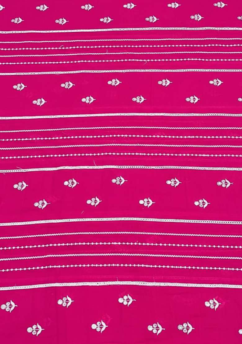 Pink Embroidered Chanderi Sharara Set - Indya