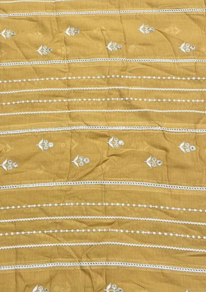 Mustard Embroidered Chanderi Sharara Set - Indya