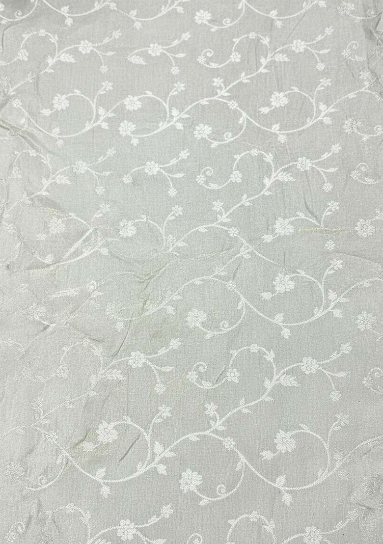 White Tissue Anarkali With Dupatta - Indya
