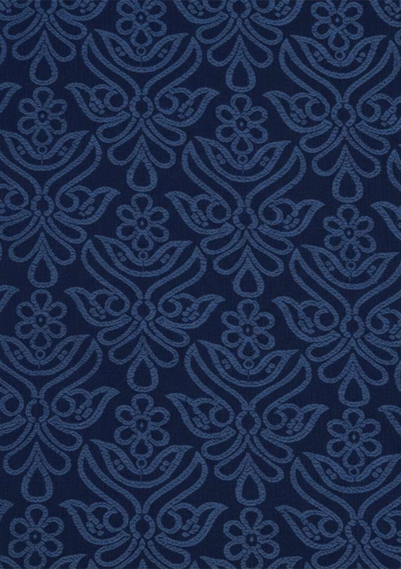 Navy Blue Tissue Anarkali With Dupatta - Indya