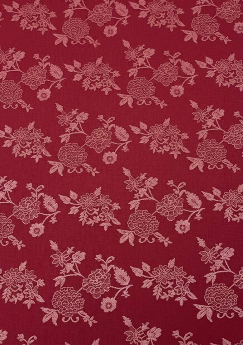 Deep Red Tissue Anarkali With Dupatta - Indya