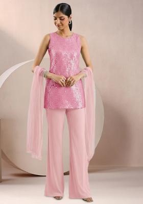 Pink Sequin Shimmer Kurta Set