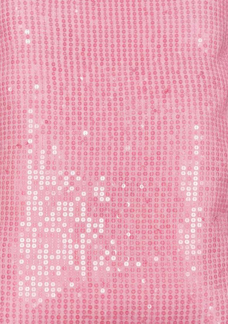 Pink Sequin Work Silk Blended Co Ord Set - Indya