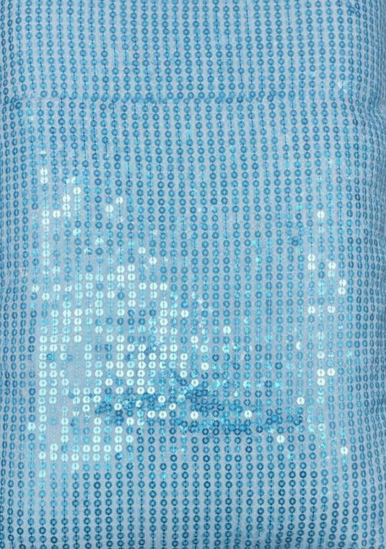 Blue Sequin Work Silk Blended Co Ord Set - Indya
