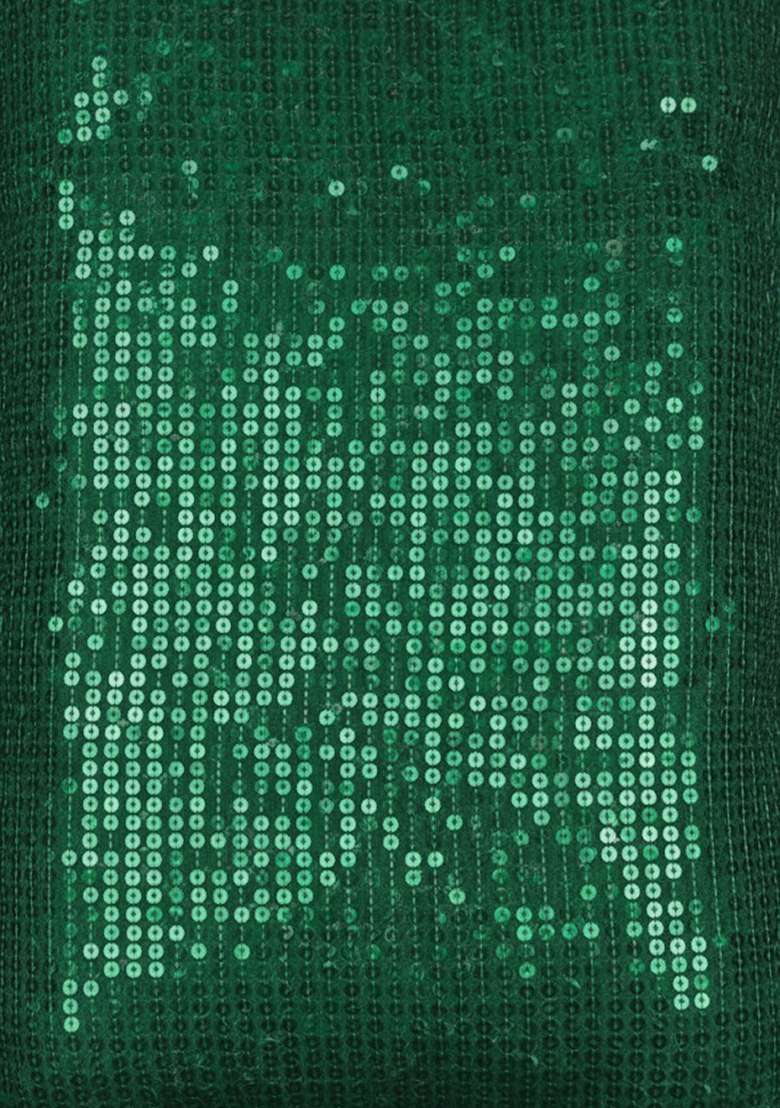 Green Sequin Work Silk Blended Co Ord Set - Indya
