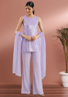 Lavender Sequin Shimmer Kurta Set