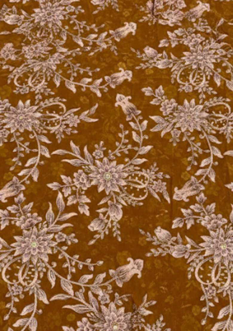Brown Embroidered Crepe Sharara Set - Indya