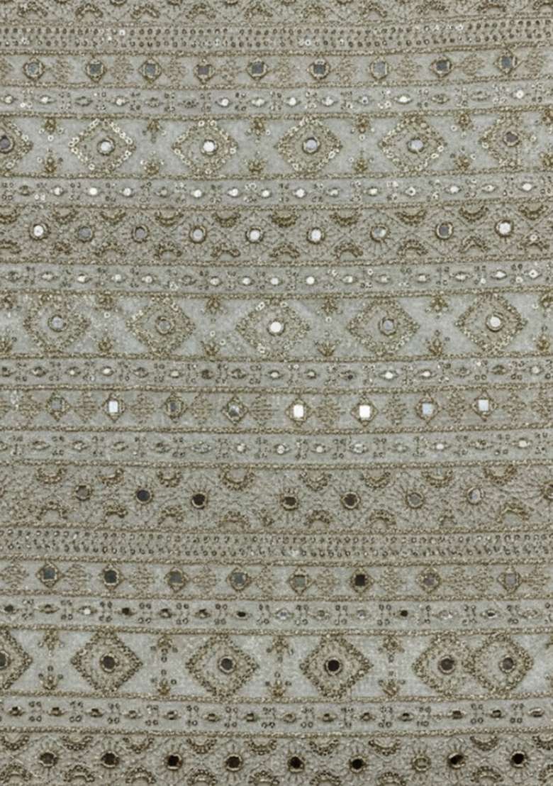 Off White Sequin Net Sharara Set - Indya